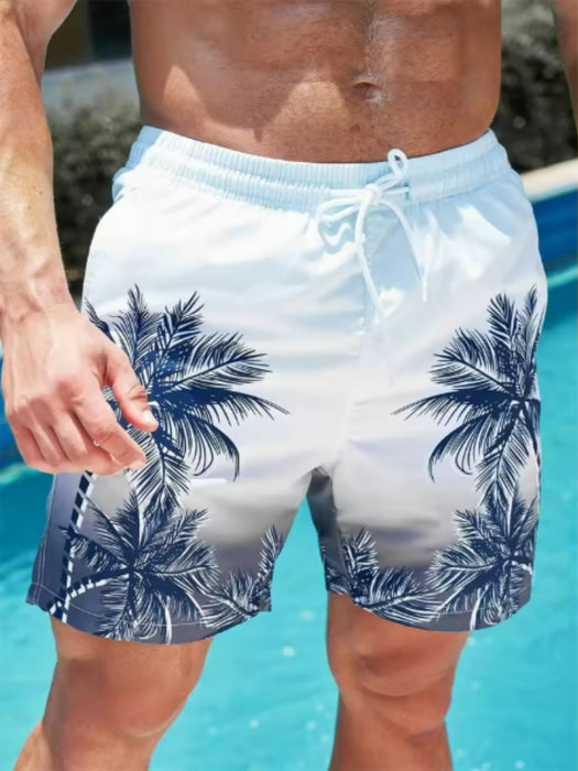 Short de bain imprimé plante
