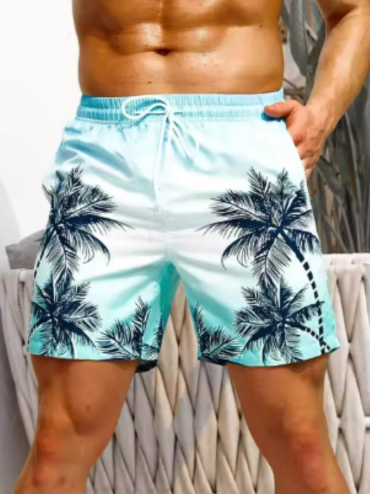 Short de bain imprimé plante