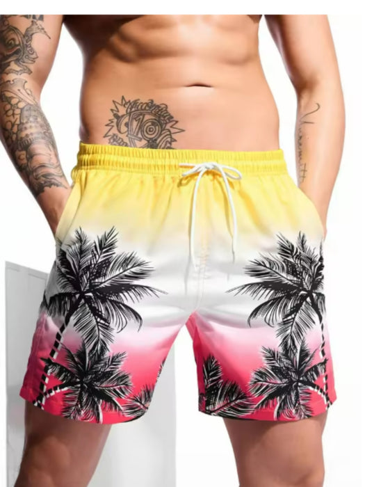 Short de bain imprimé plante