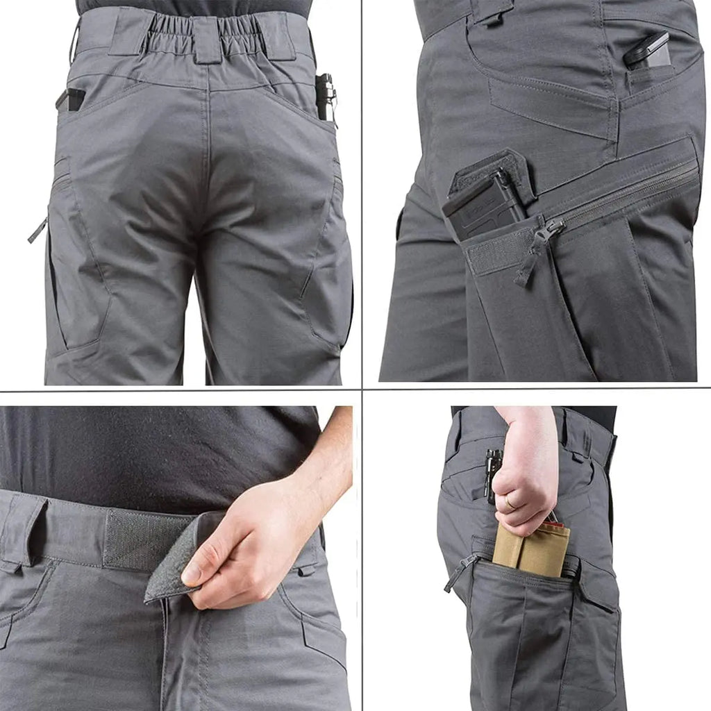 Short tactique imperméable avec poches zippées et ceinture intégrée