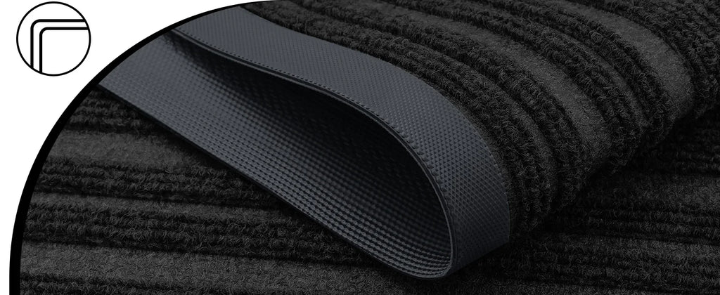 Tapis d’entrée en caoutchouc naturel antisalissures, profil bas, décor maison moderne