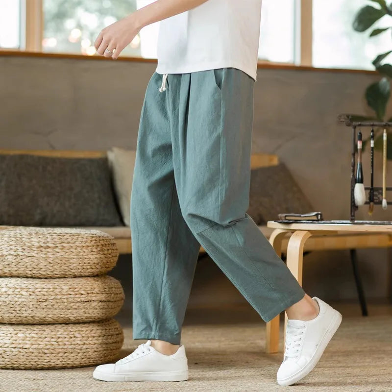 Pantalon décontracté taille élastique été