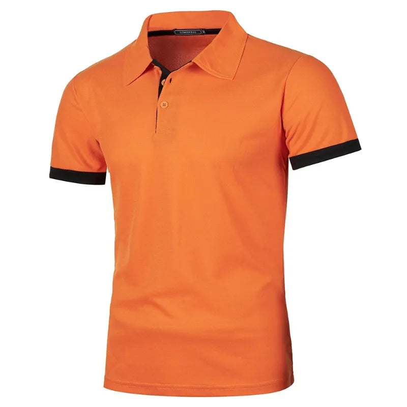 Polo manches courtes – streetwear léger été , couleur unie, col revers sport