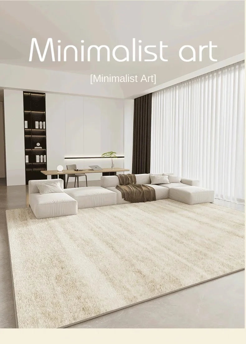 Grand tapis cachemire ultra doux lavable, antidérapant, crème – déco salon et chambre