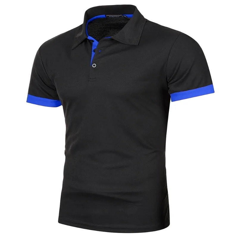 Polo manches courtes – streetwear léger été , couleur unie, col revers sport
