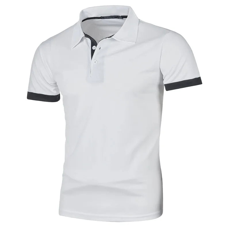 Polo manches courtes – streetwear léger été , couleur unie, col revers sport