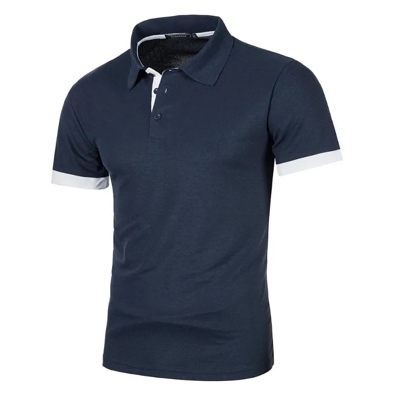 Polo manches courtes – streetwear léger été , couleur unie, col revers sport