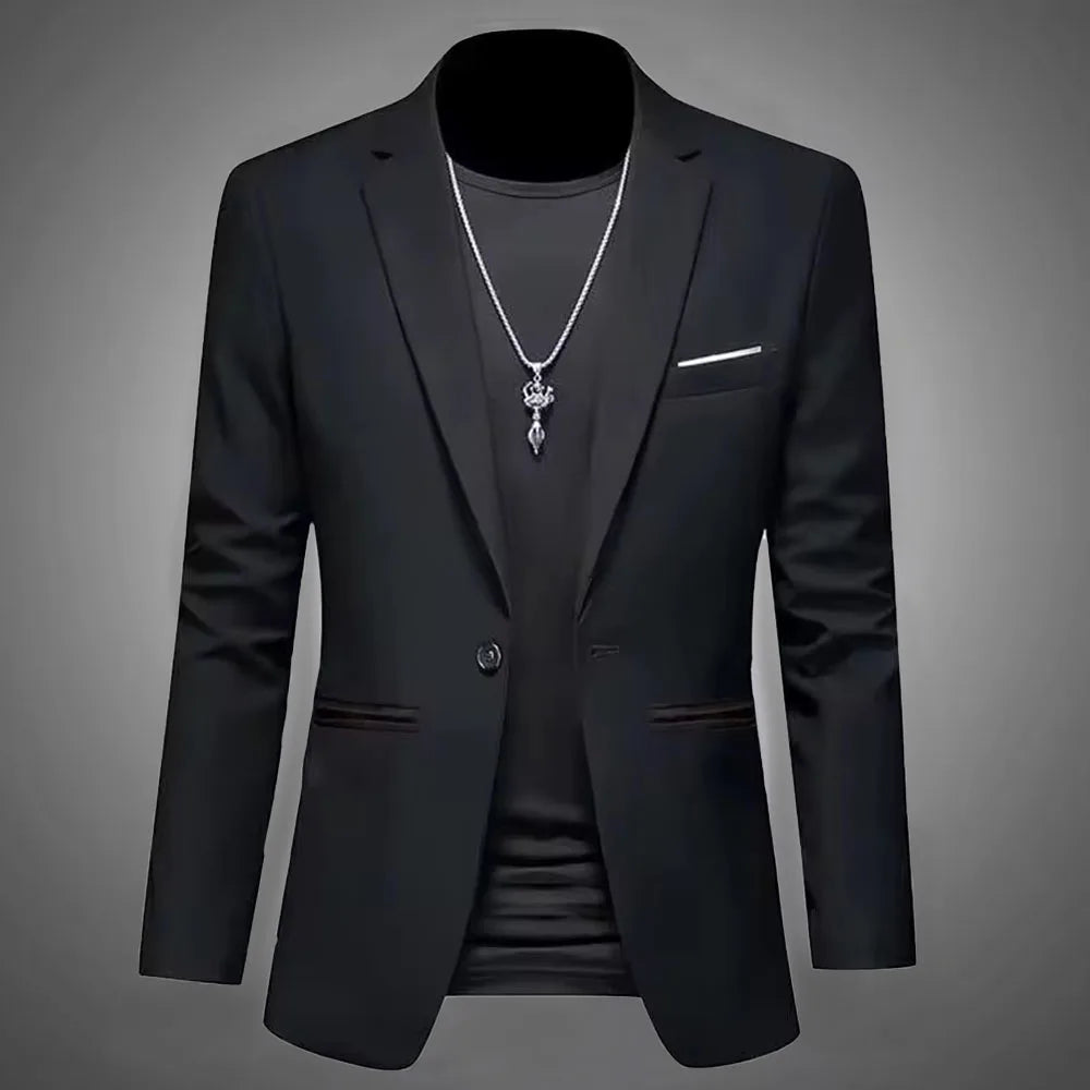 Blazer slim fit – veste de costume moderne élégante pour look chic décontracté
