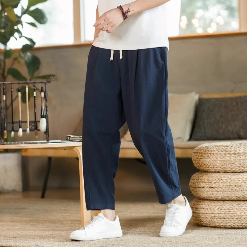 Pantalon décontracté taille élastique été