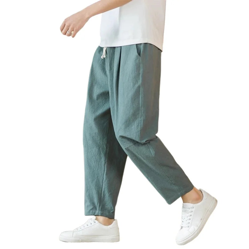 Pantalon décontracté taille élastique été