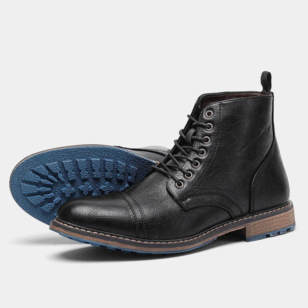 Bottines homme cuir marron – chaussures montantes élégantes à lacets