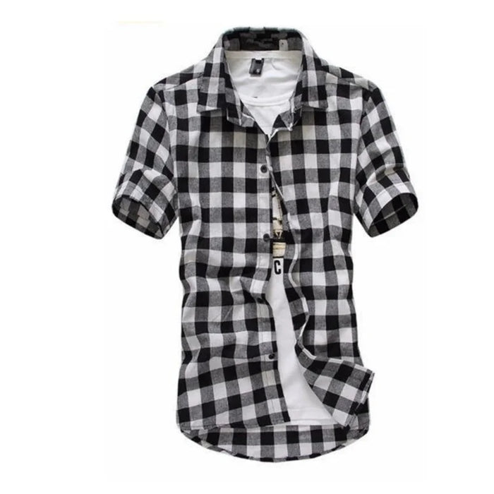 Chemise à carreaux style bûcheron manches courtes