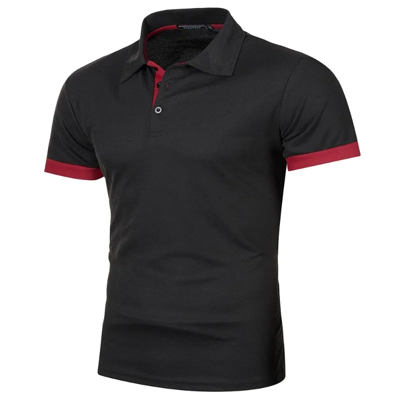 Polo manches courtes – streetwear léger été , couleur unie, col revers sport