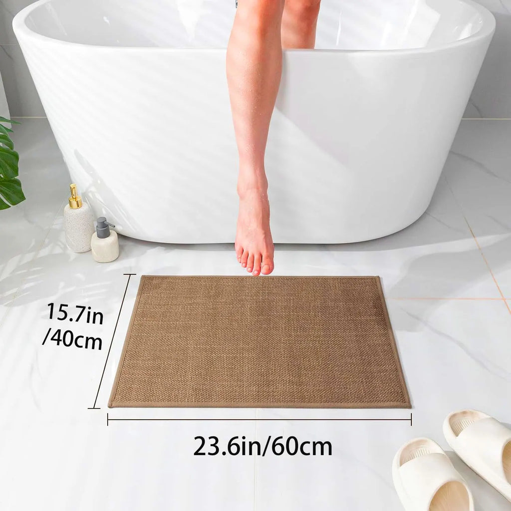 Tapis de cuisine antidérapant lavable – Faux sisal élégant avec dos en caoutchouc naturel