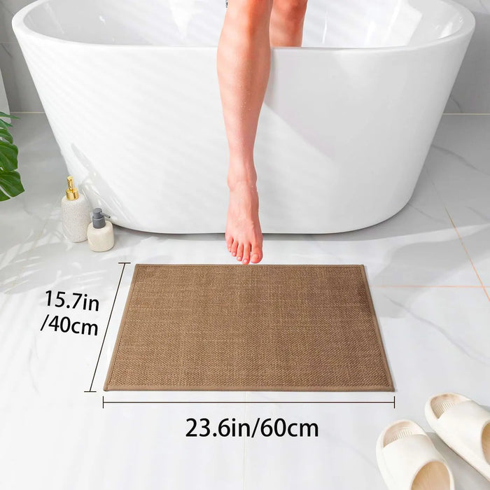 Tapis de cuisine antidérapant lavable – Faux sisal élégant avec dos en caoutchouc naturel