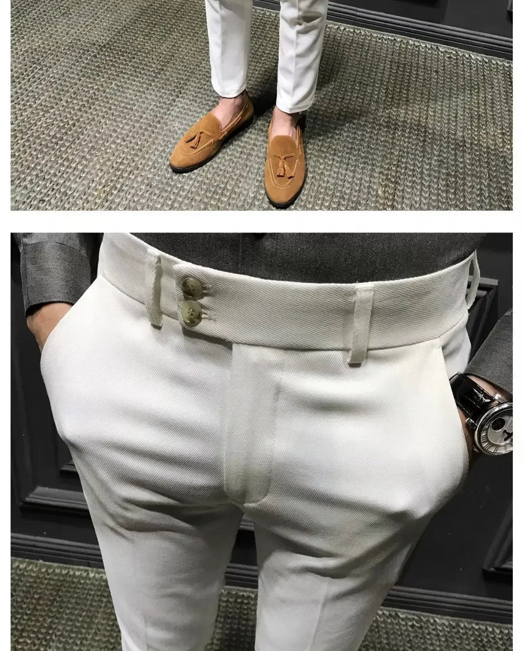 Pantalon décontracté coupe cintrée