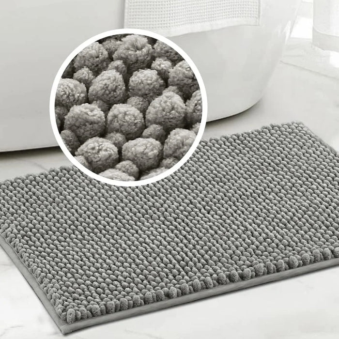 Tapis de salle de bain ultra doux en microfibre chenille – Antidérapant, absorbant & séchage rapide