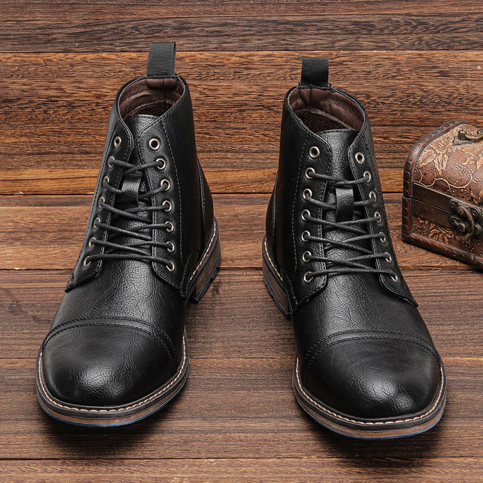 Bottines homme cuir marron – chaussures montantes élégantes à lacets