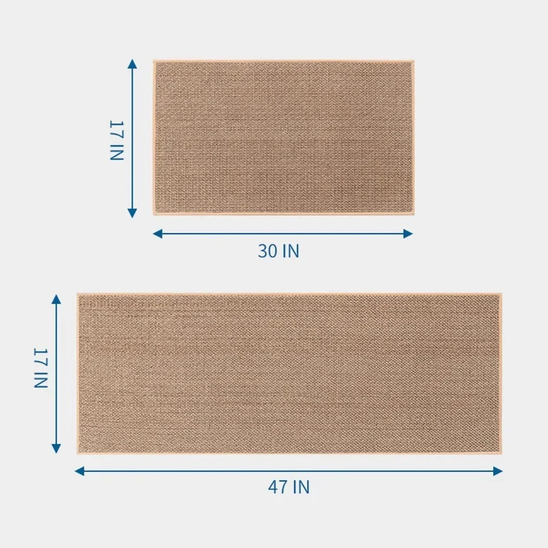 Tapis de cuisine antidérapant lavable – Faux sisal élégant avec dos en caoutchouc naturel