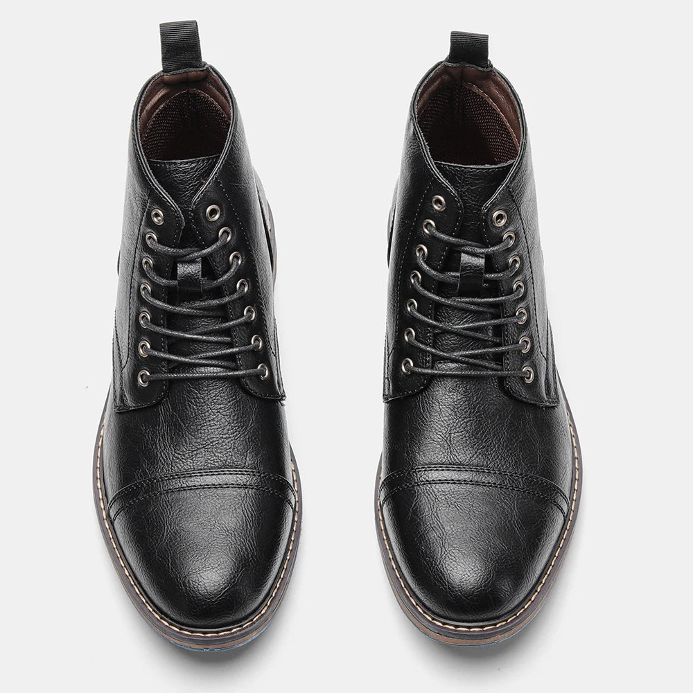 Bottines homme cuir marron – chaussures montantes élégantes à lacets