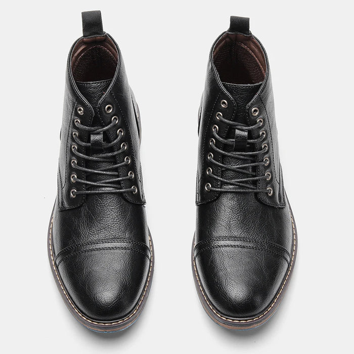 Bottines homme cuir marron – chaussures montantes élégantes à lacets