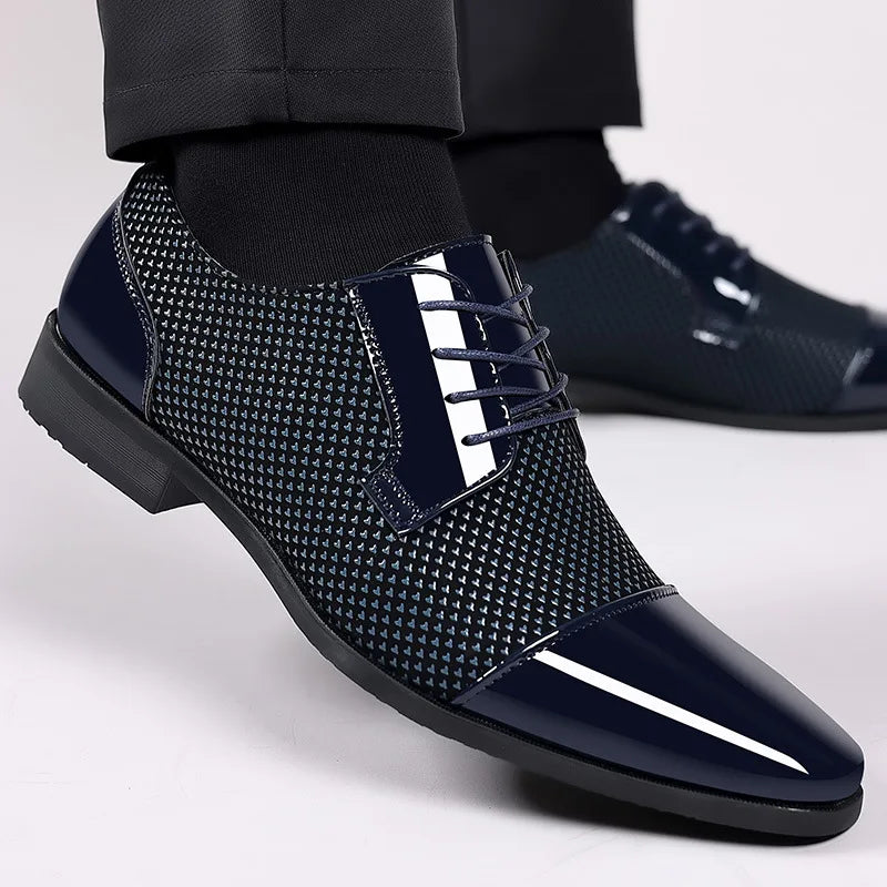 Chaussures oxfords en cuir verni à lacets