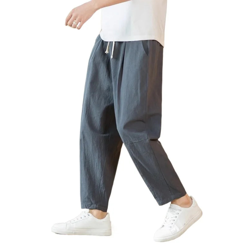Pantalon décontracté taille élastique été