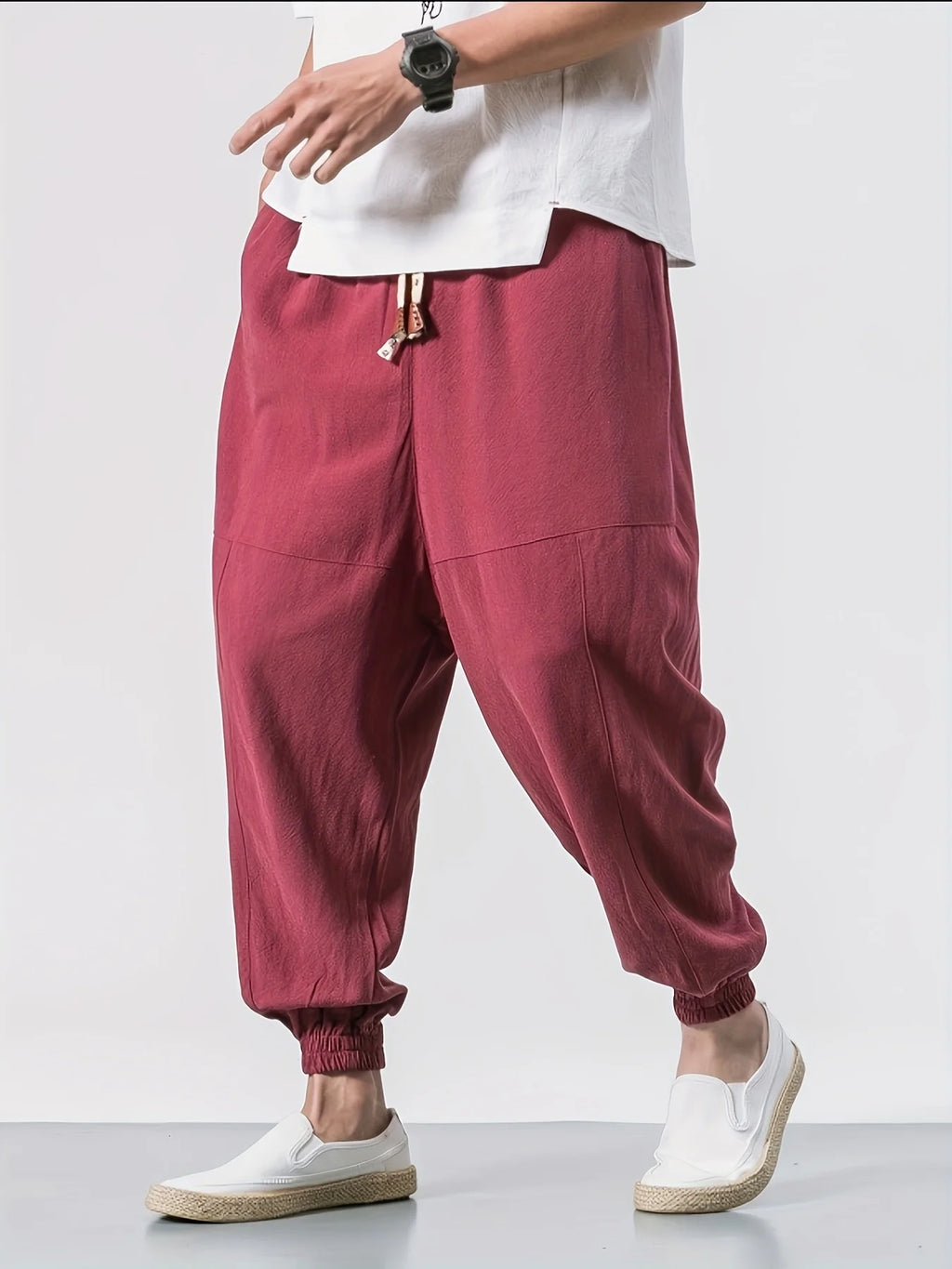 Sarouel streetwear coton lin