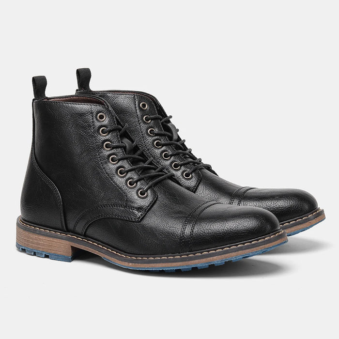 Bottines homme cuir marron – chaussures montantes élégantes à lacets