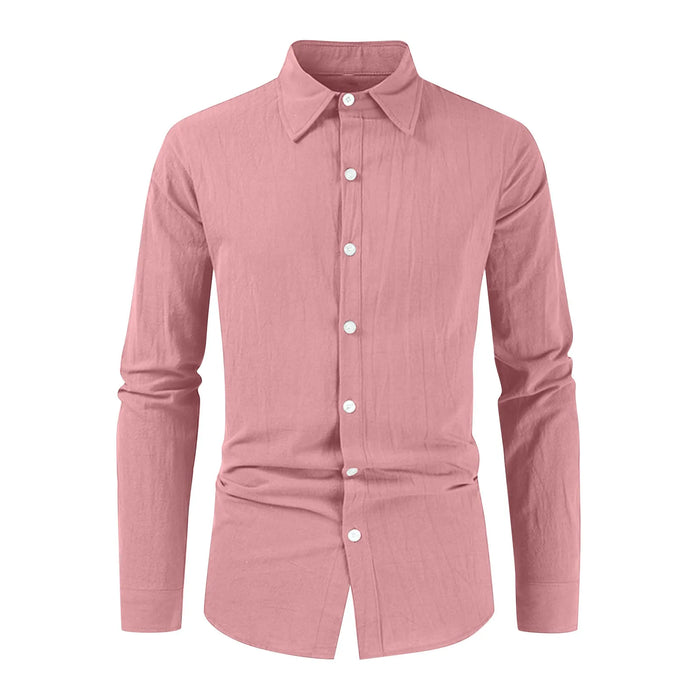 Chemise en lin manches longues – coupe fluide à col ouvert
