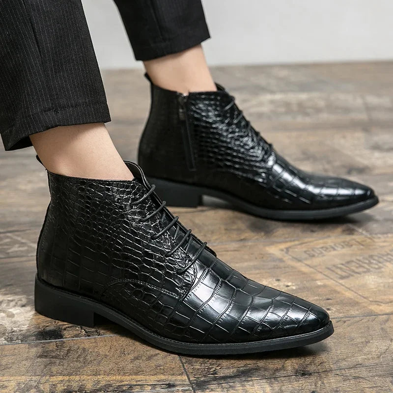 Bottes d'affaires style chelsea en cuir